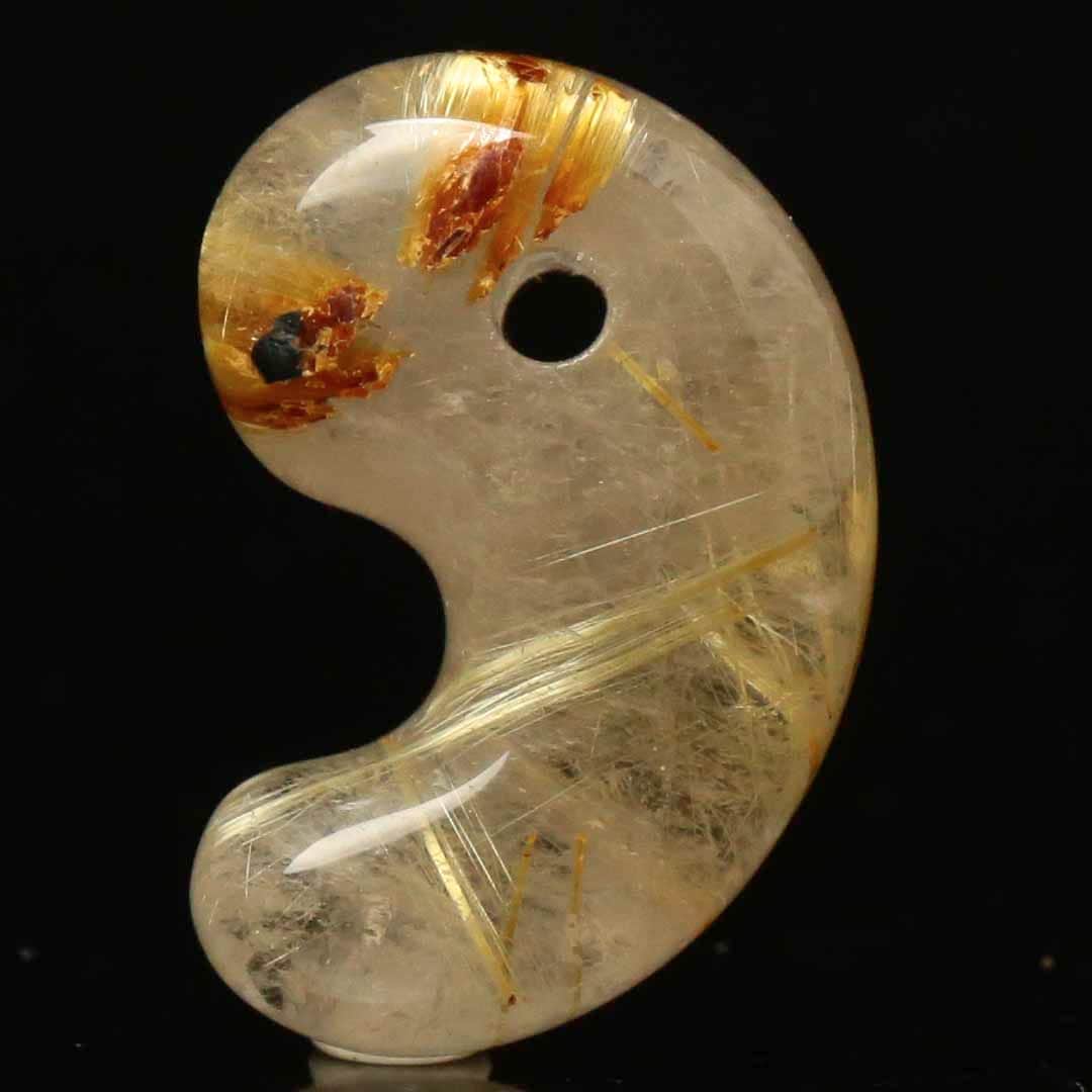 ゴールデン ルチル Q 勾玉 ゴールデン ルチル Q 勾玉