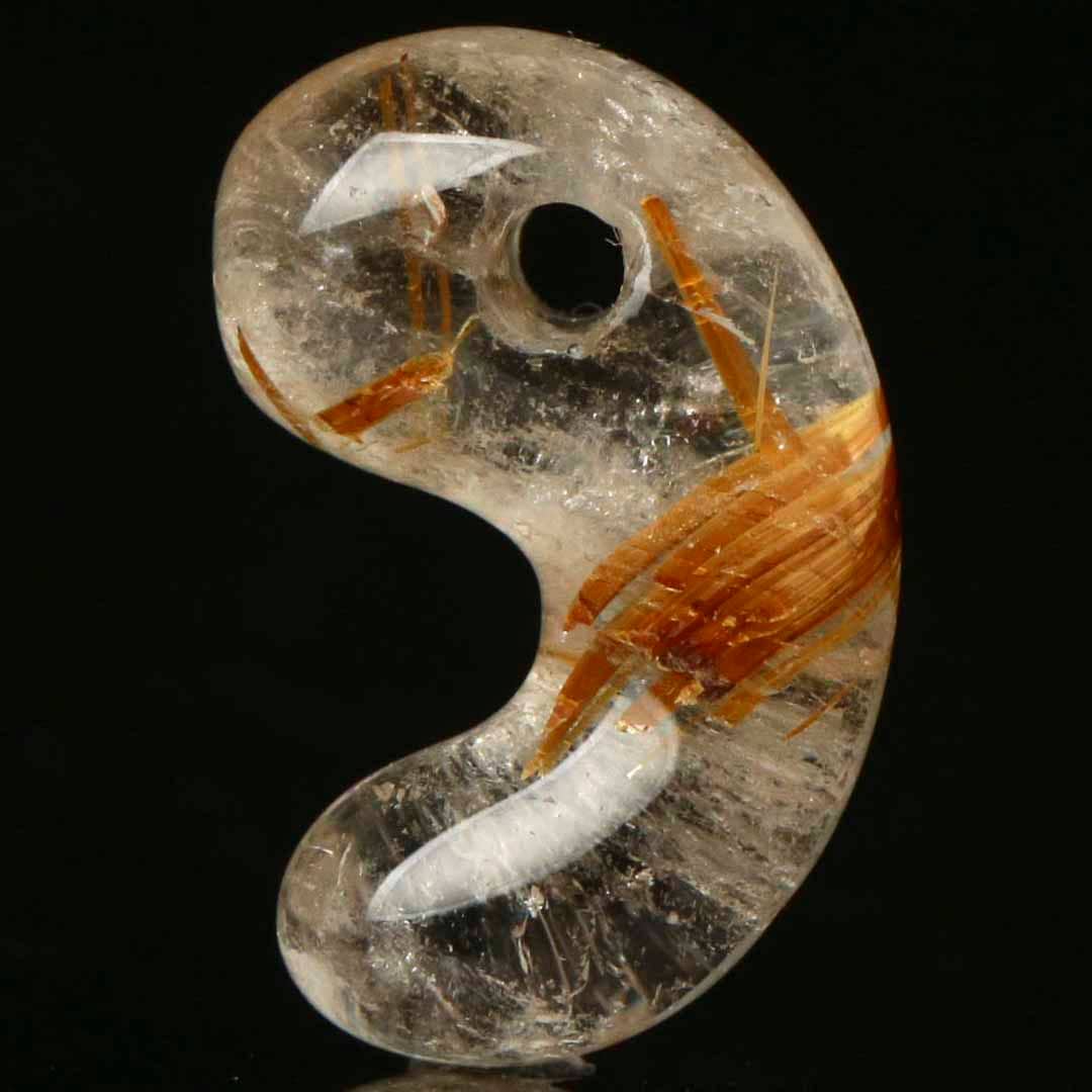 ゴールデンルチルクォーツ 出雲型勾玉 16ミリ