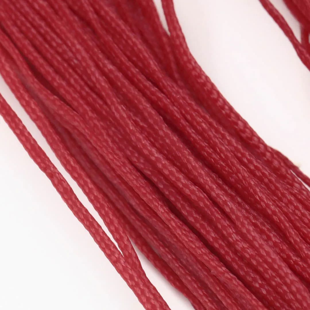 蝋引き紐 赤 幅1ミリ (1m単位)