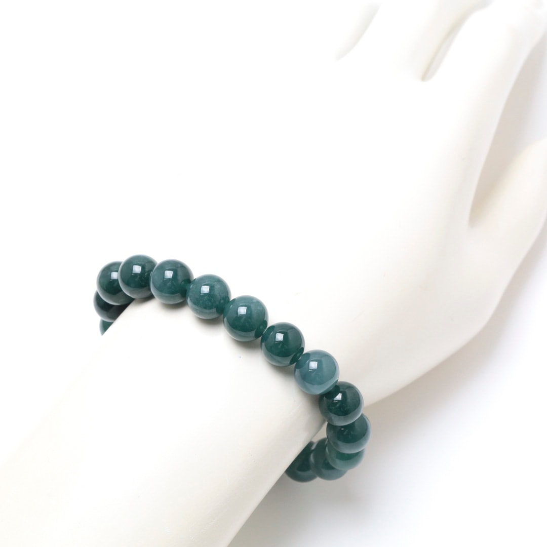 ブルーグリーン翡翠 9ミリブレスレット
