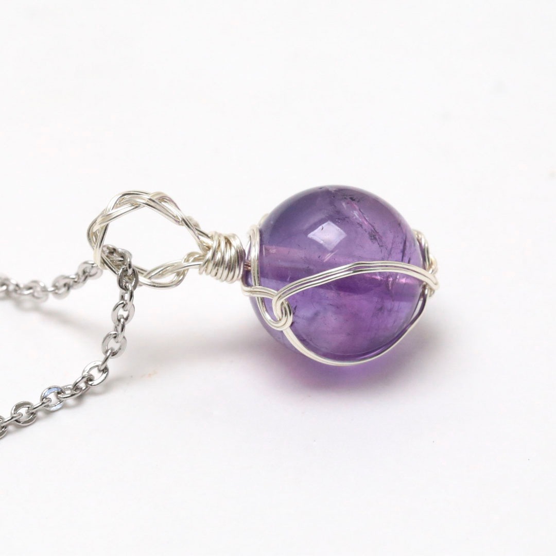 出雲巻ひとつむぎ】ネックレス－結－ ラベンダーアメジスト シルバー