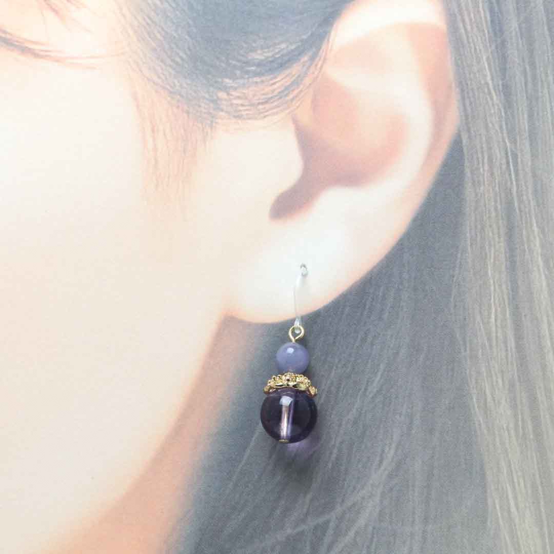 ラベンダーピアス_明るい未来と希望