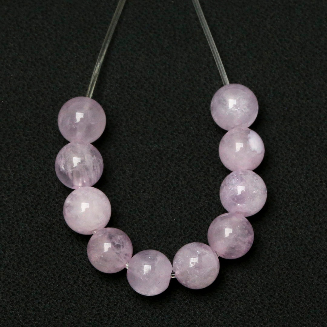 ミルキーラベンダーアメジスト ラウンド ビーズ 6ミリ 10石入り