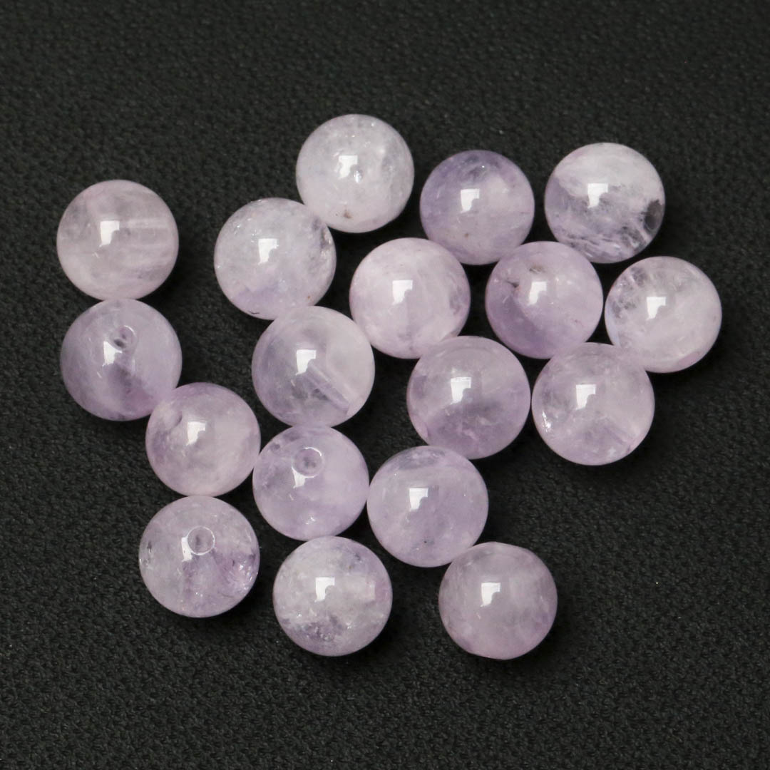 ミルキーラベンダーアメジスト ラウンド ビーズ 6ミリ 10石入り