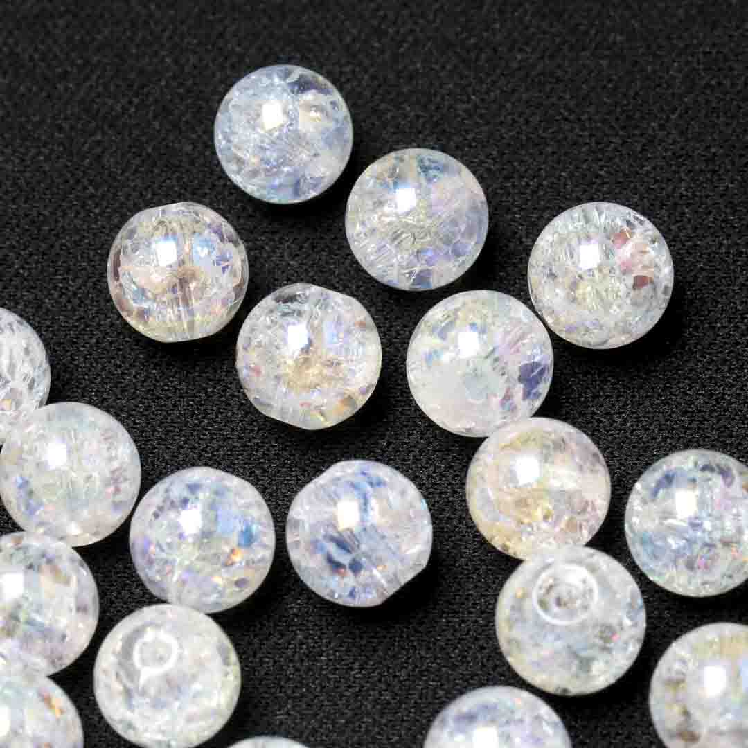クラックオーロラクォーツ ラウンドビーズ 8ミリ 10石入り
