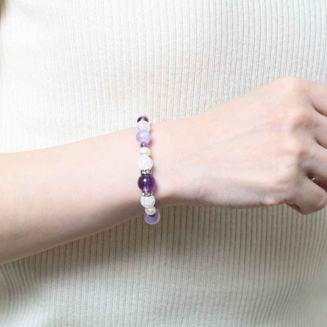 ラッキーカラー ワインドコードブレスレット 紫_BL462