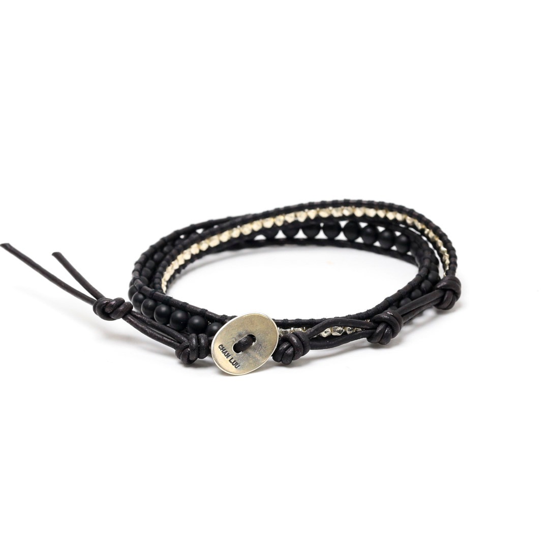 sophnet × CHAN LUU 黒 レザー　ブレスレット CHAN LUU チャンルー スカルストーン レザー ブレスレット