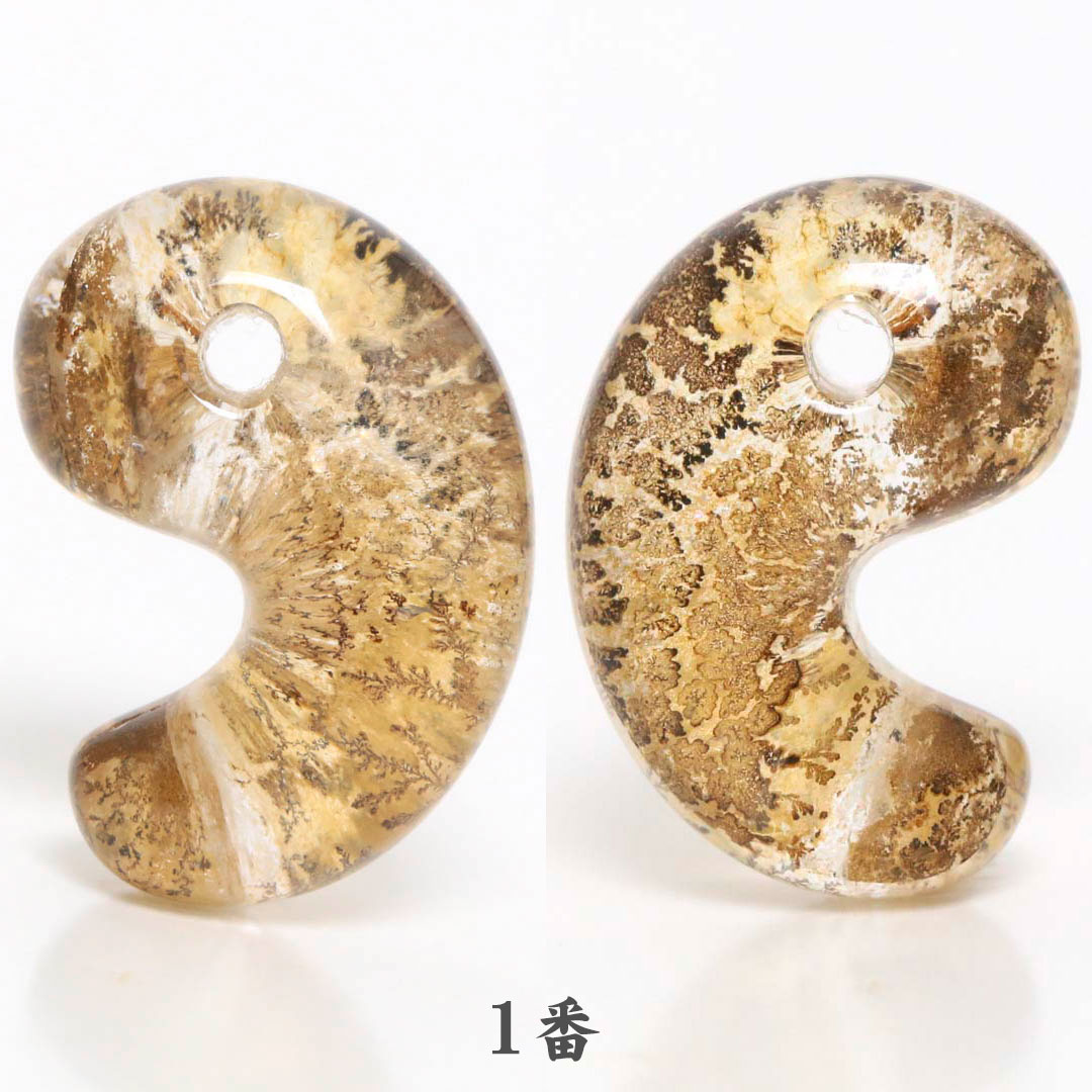 超レアー　国石　双体子持ち勾玉(販済) デンドリチッククォーツHC 出雲型勾玉 16ミリ