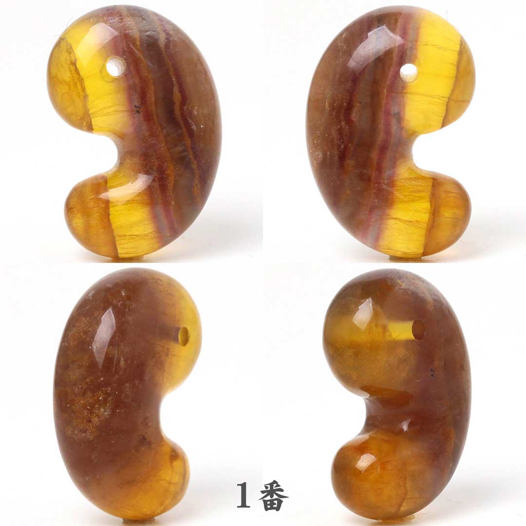 イエローフローライトB 出雲型勾玉 30ミリ