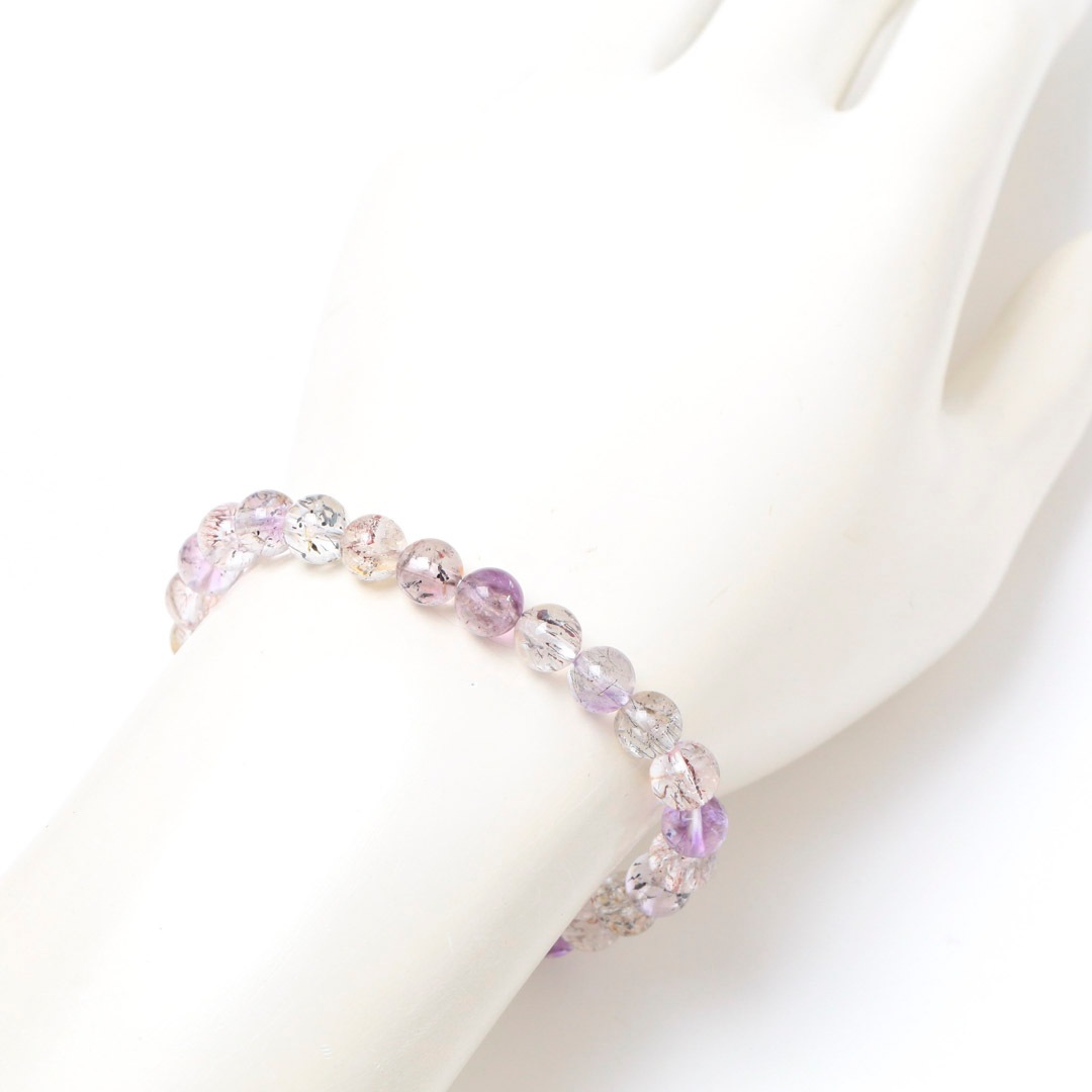 マルチカラーエレスチャルクォーツ 7ミリブレスレット