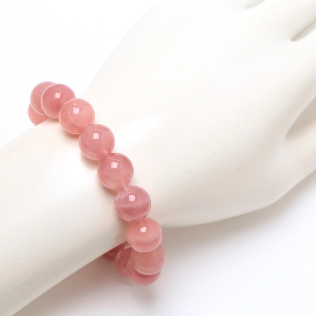 ディープスターローズクォーツHC 12ミリ ブレスレット*