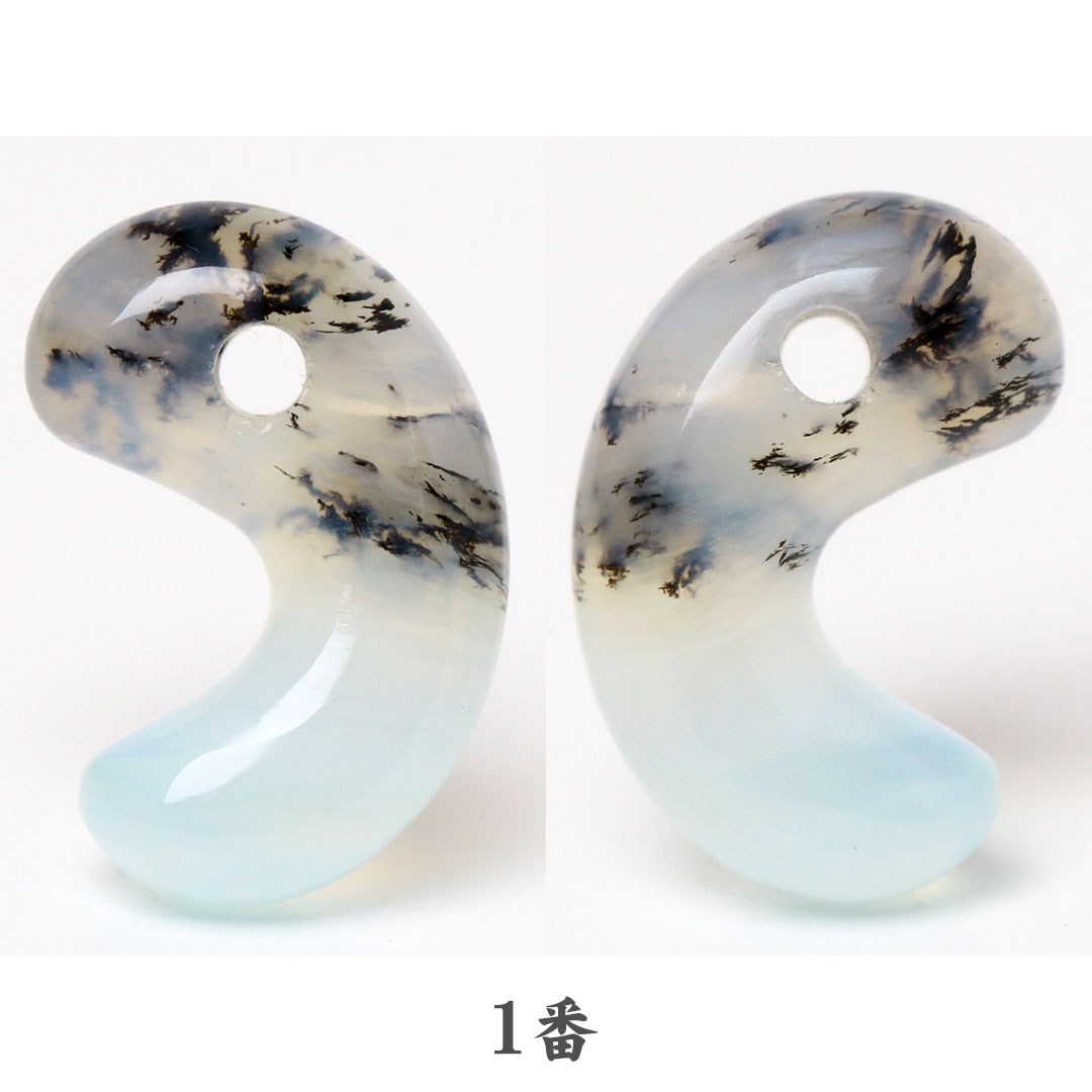 数量限定】デンドリティックオパール 出雲型勾玉 16ミリ ペルー産