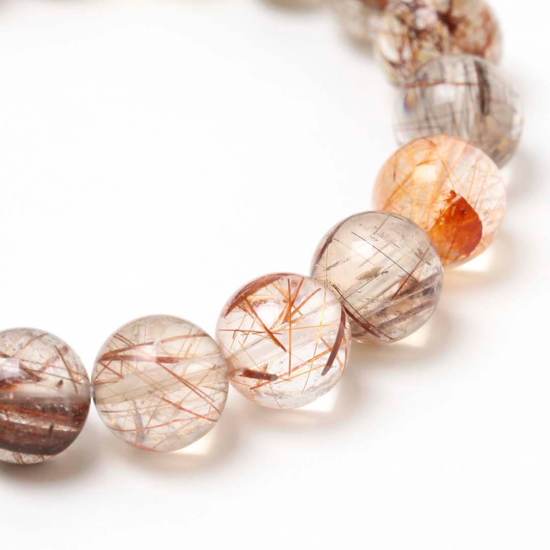 ミックスルチルクォーツ 9ミリブレスレット