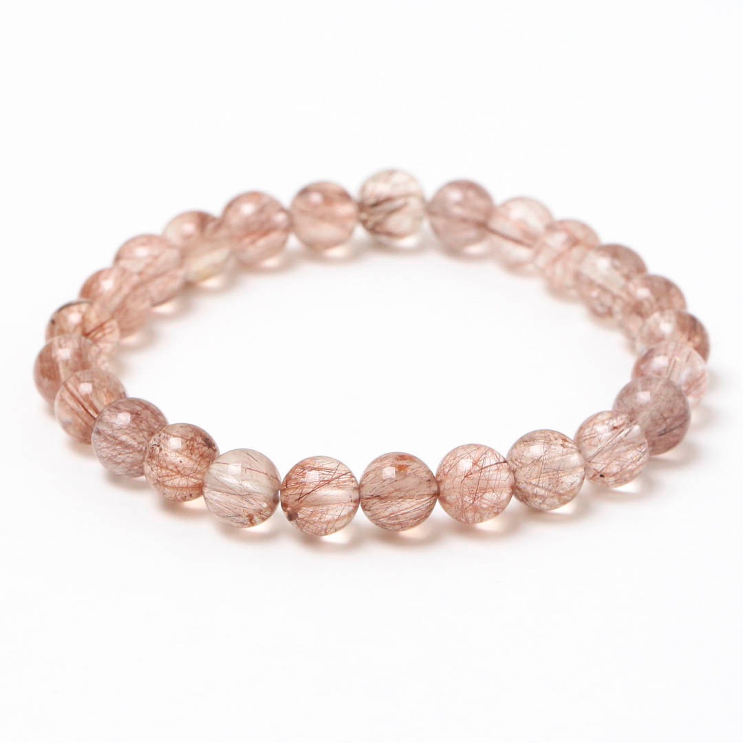 ♥REIKOです♥【レア品】天然石レッドルチルブレスレット約12mm 水晶 インクルージョン スーパーセブン ルチル 財力 金運 直観力 自信
