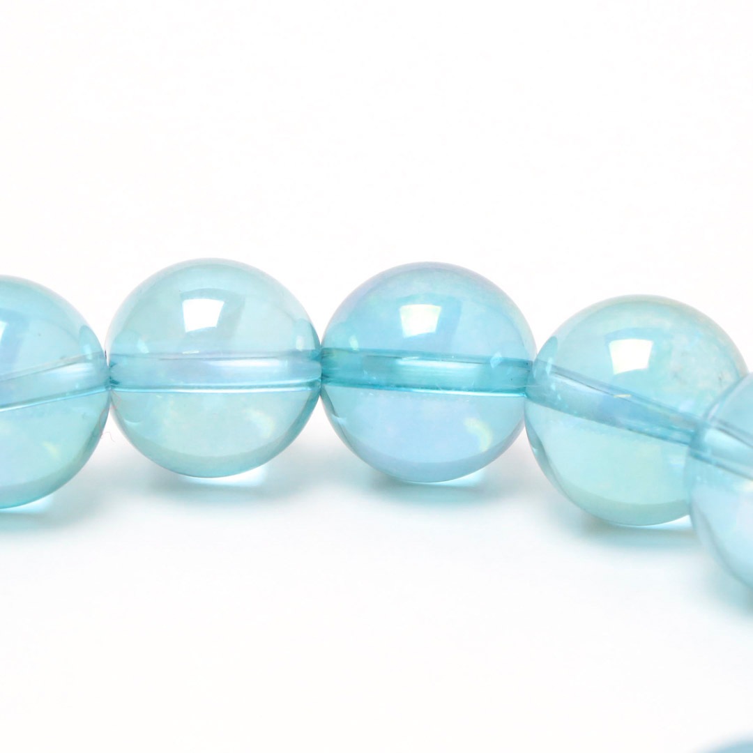 ハンドメイド  アクアオーラ12㎜玉ブレスレット アクアオーラ 12ミリ ブレスレット