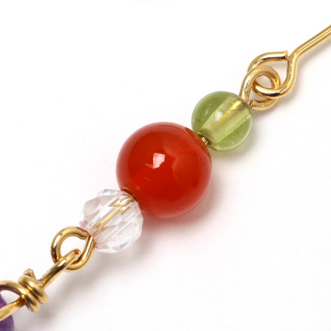 【紅葉】常緑の力強さ☆天然石ピアス 活力ピアス_勇気と力強さ・健康