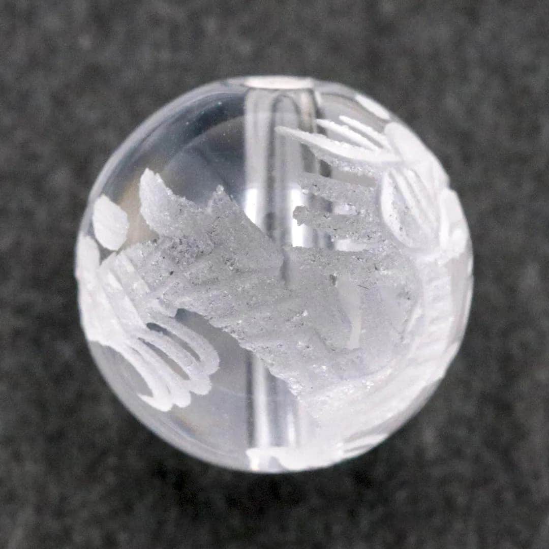 龍 ドラゴン 玉持ち 水晶 14ミリ ビーズ