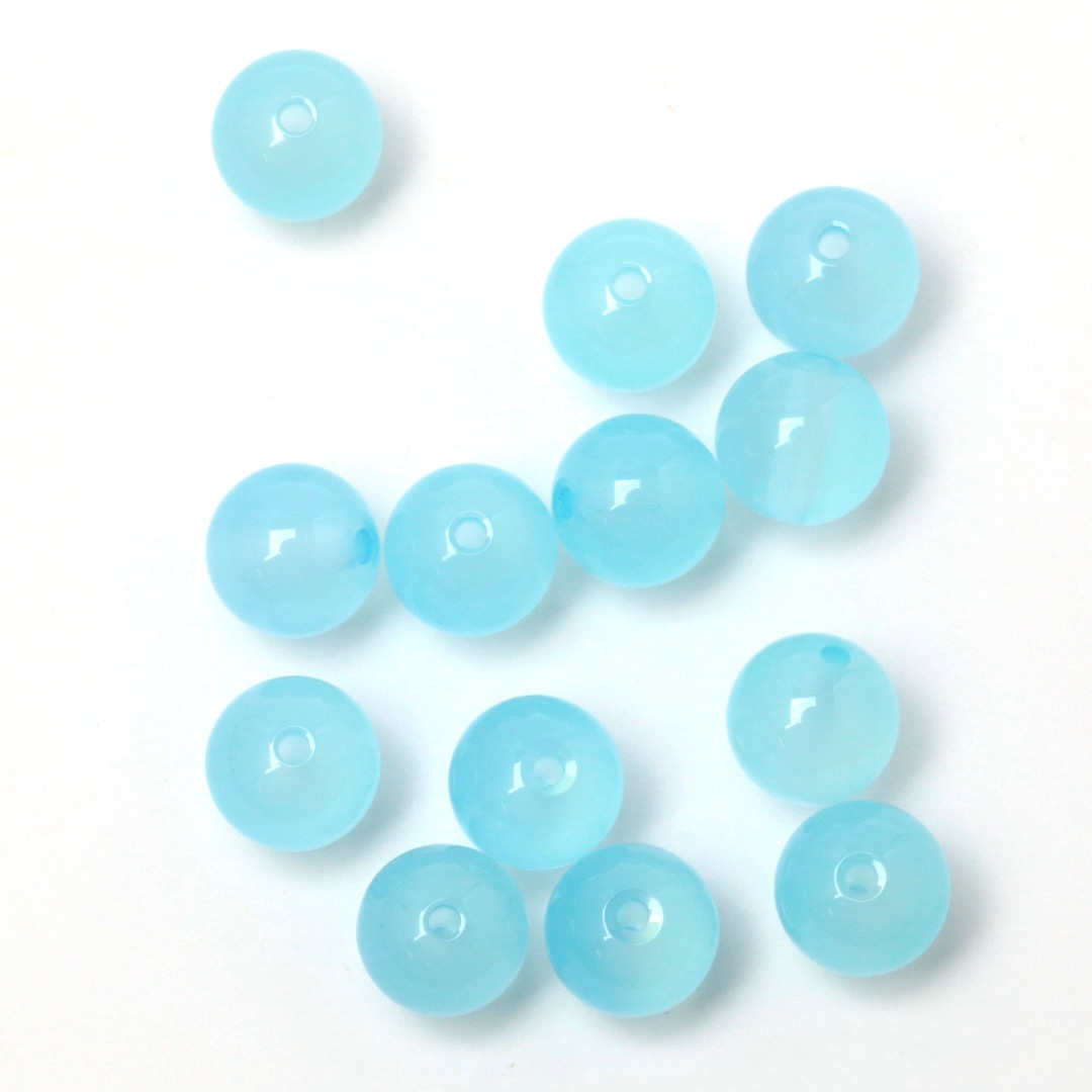 シーブルーカルセドニー ラウンド ビーズ 8ミリ