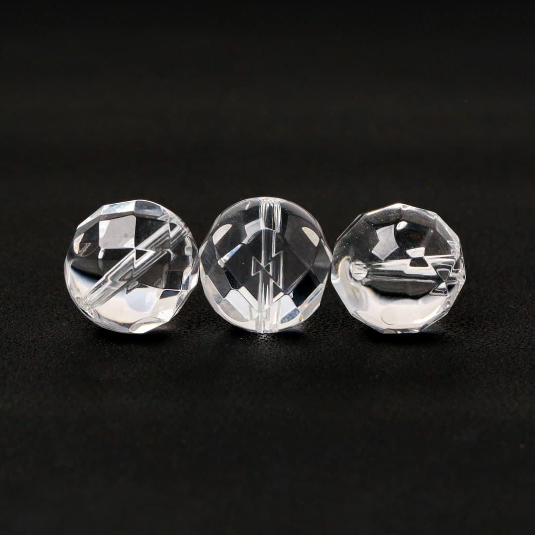 水晶 ラウンドカット ビーズ (32面カット) 12ミリ 5石入り