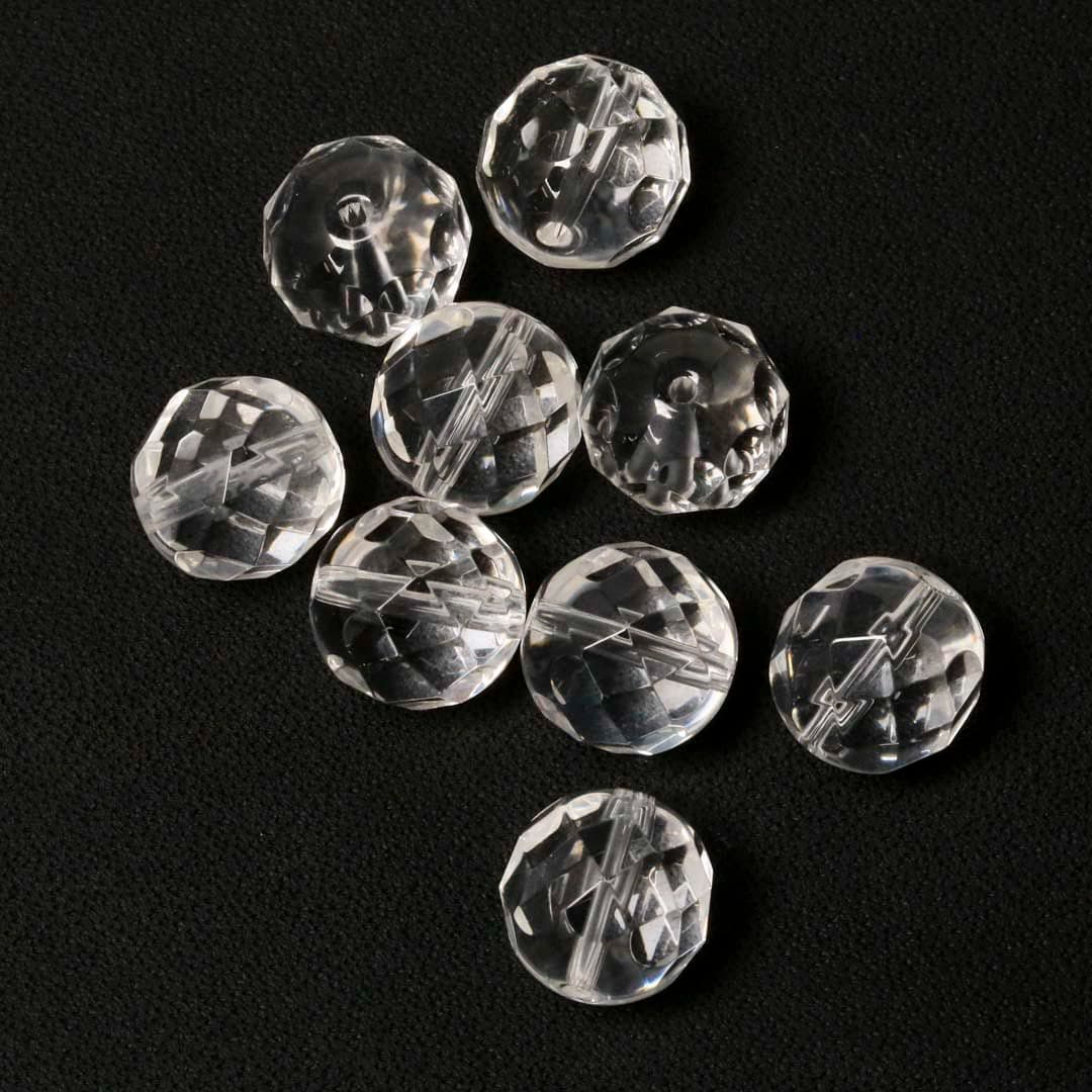 水晶 ラウンドカット ビーズ (32面カット) 12ミリ 5石入り