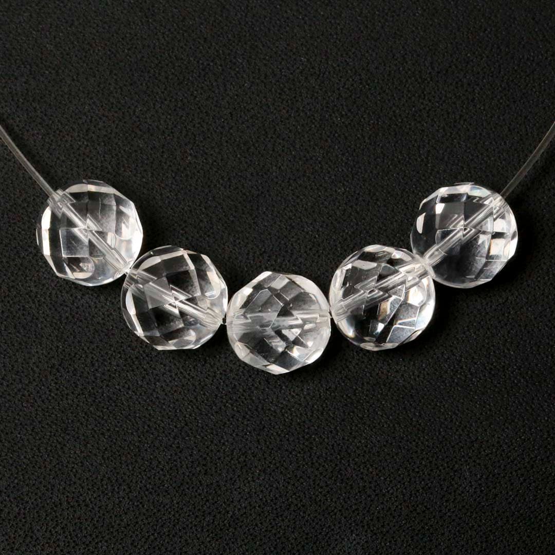 水晶 ラウンドカット ビーズ (32面カット) 12ミリ 5石入り