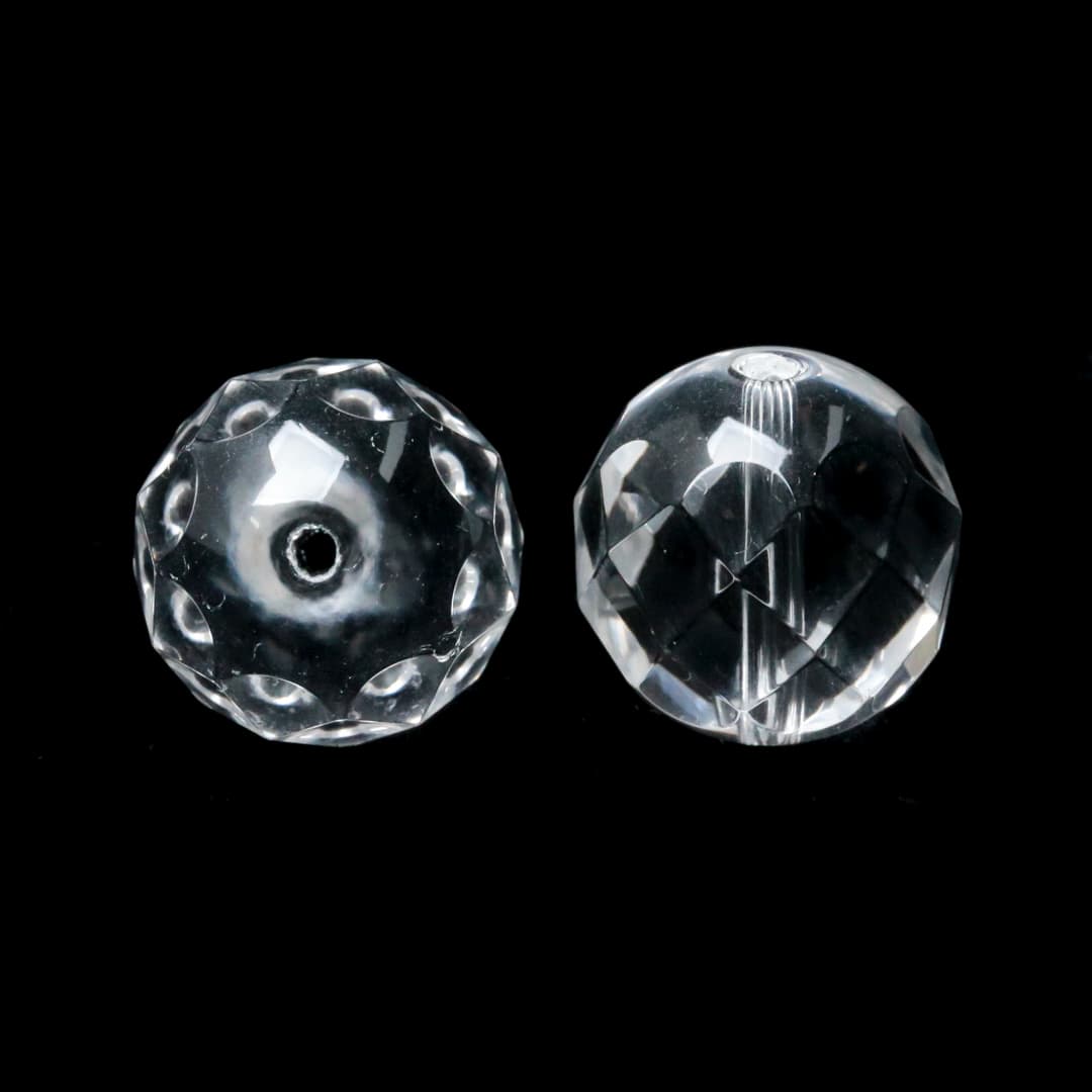 水晶 ラウンドカット ビーズ (32面カット) 14ミリ
