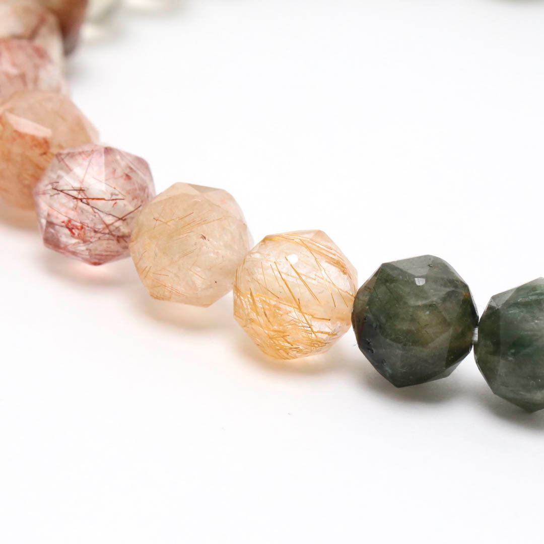 マルチカラールチルクォーツ 7ミリ スターカットブレスレット*【成田店】