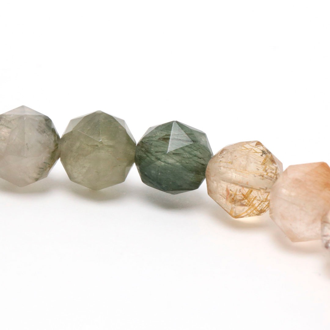 マルチカラールチルクォーツ 7ミリ スターカットブレスレット*【成田店】