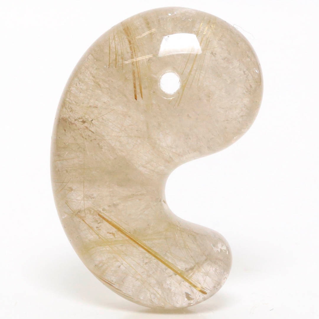 ゴールデンルチルクォーツ 出雲型勾玉 30ミリ