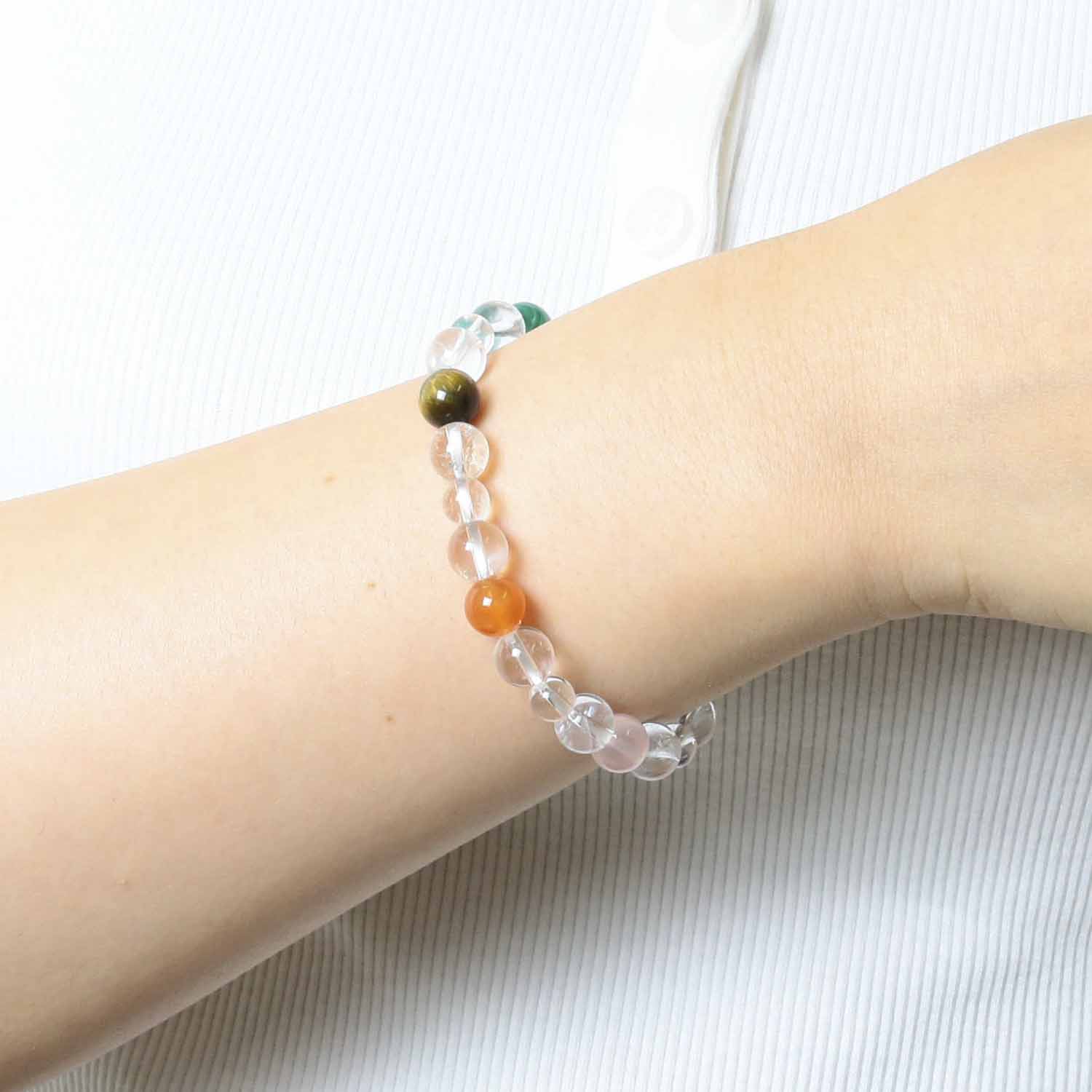 七色玉ゴムブレスレット_健康・富と繁栄
