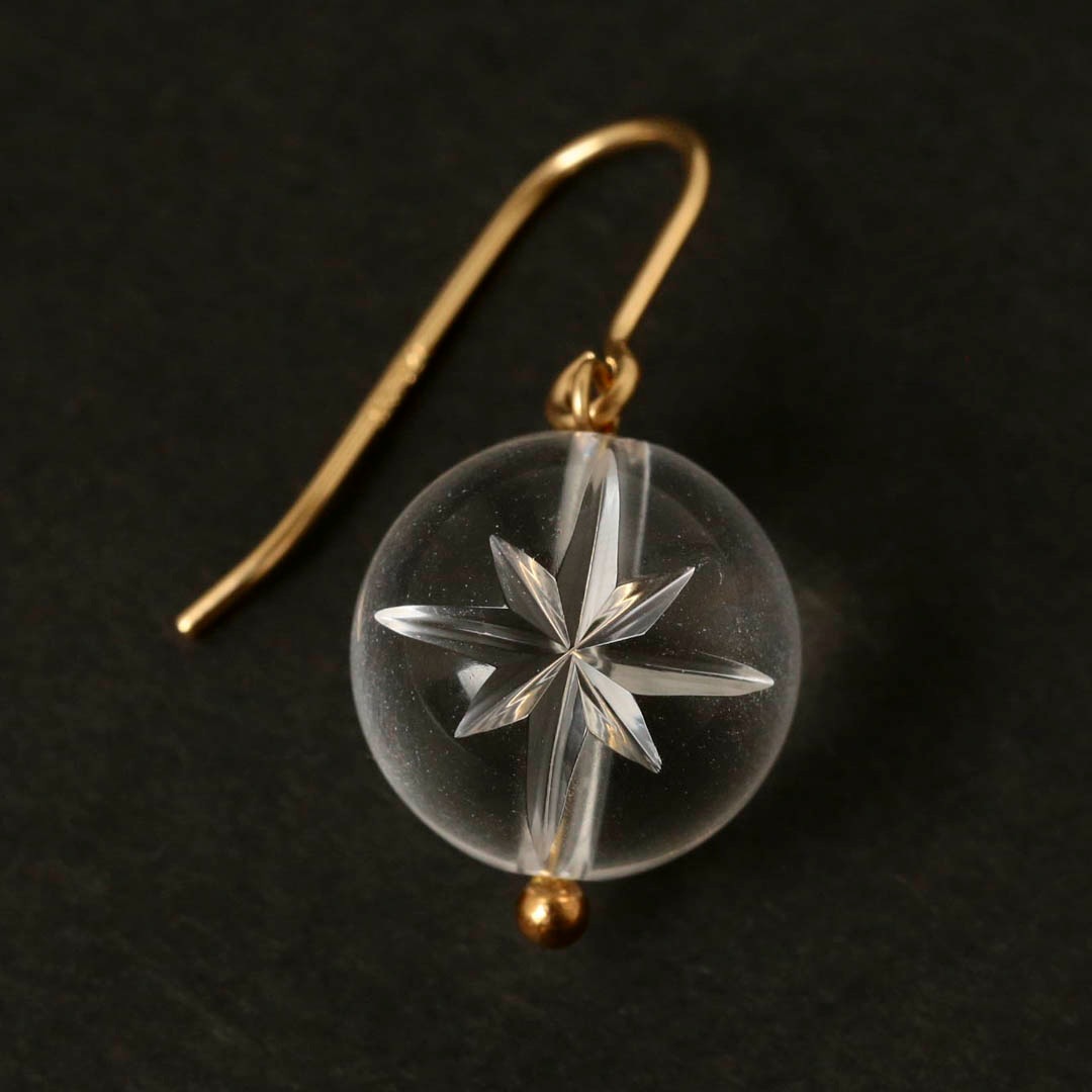 4℃ ピアス 片耳用 4℃】K18WGダイヤ、アクアマリンピアス(片耳用) K18WG