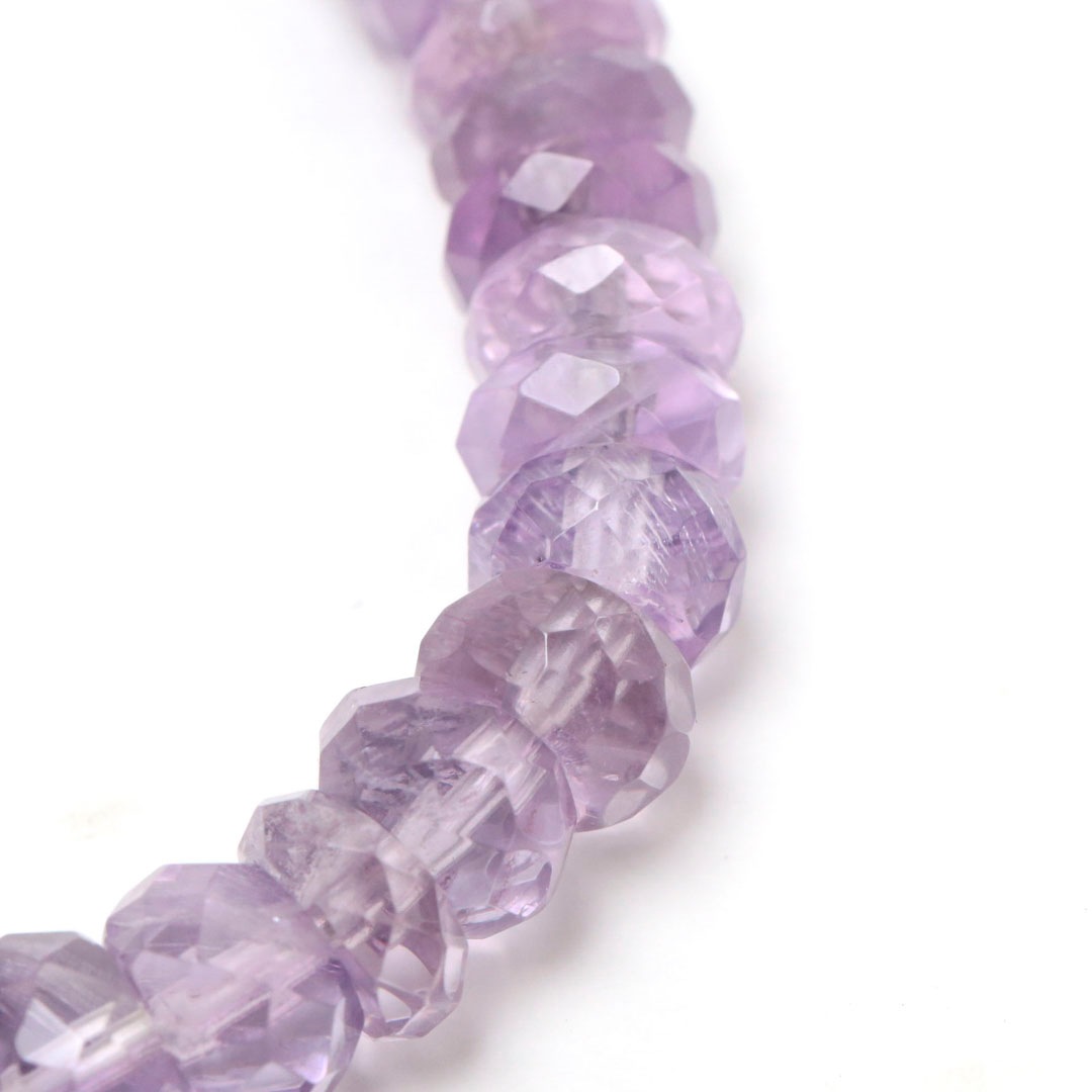 ラベンダーアメジスト ボタンカット 7ミリブレスレット