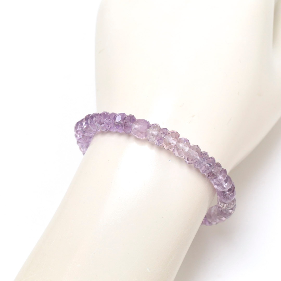 ラベンダーアメジスト ボタンカット 7ミリブレスレット