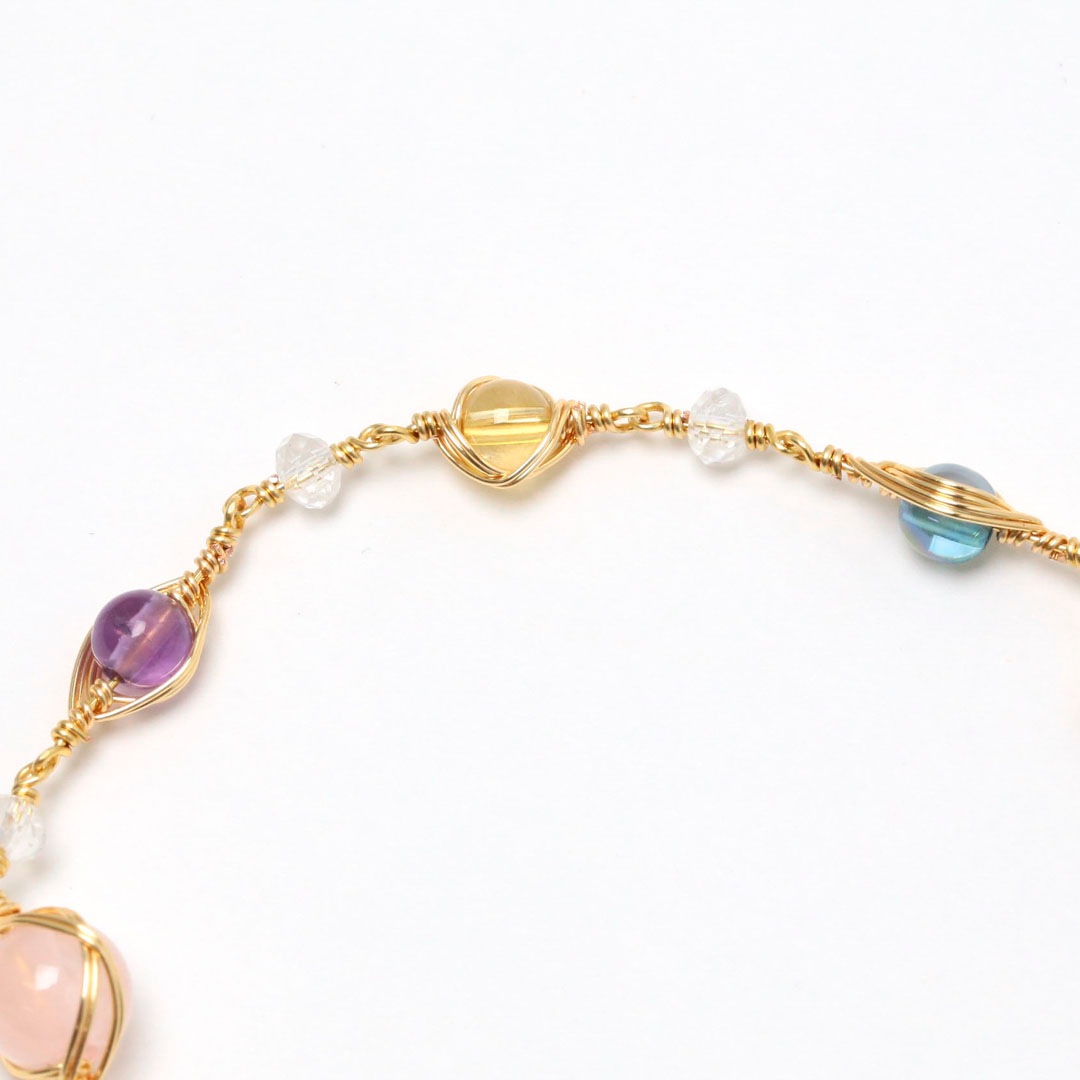 出雲巻ひとつむぎ】ブレスレット（ピンク） ゴールド