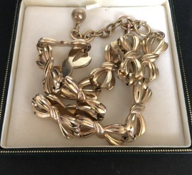 ビンテージ R.GOLD イエローゴールド チェーン/ネックレス リボン 44cm 53g ジュエリーボックス ビンテージファッション ゴールドネックレス/ビンテージアクセサリー/ゴールドアクセサリー