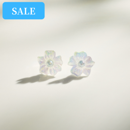 ニュアンスフラワーカラーピアス
