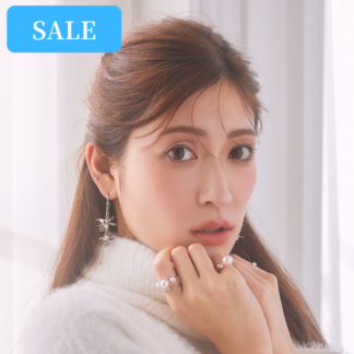 メタルフラワーチェーンピアス