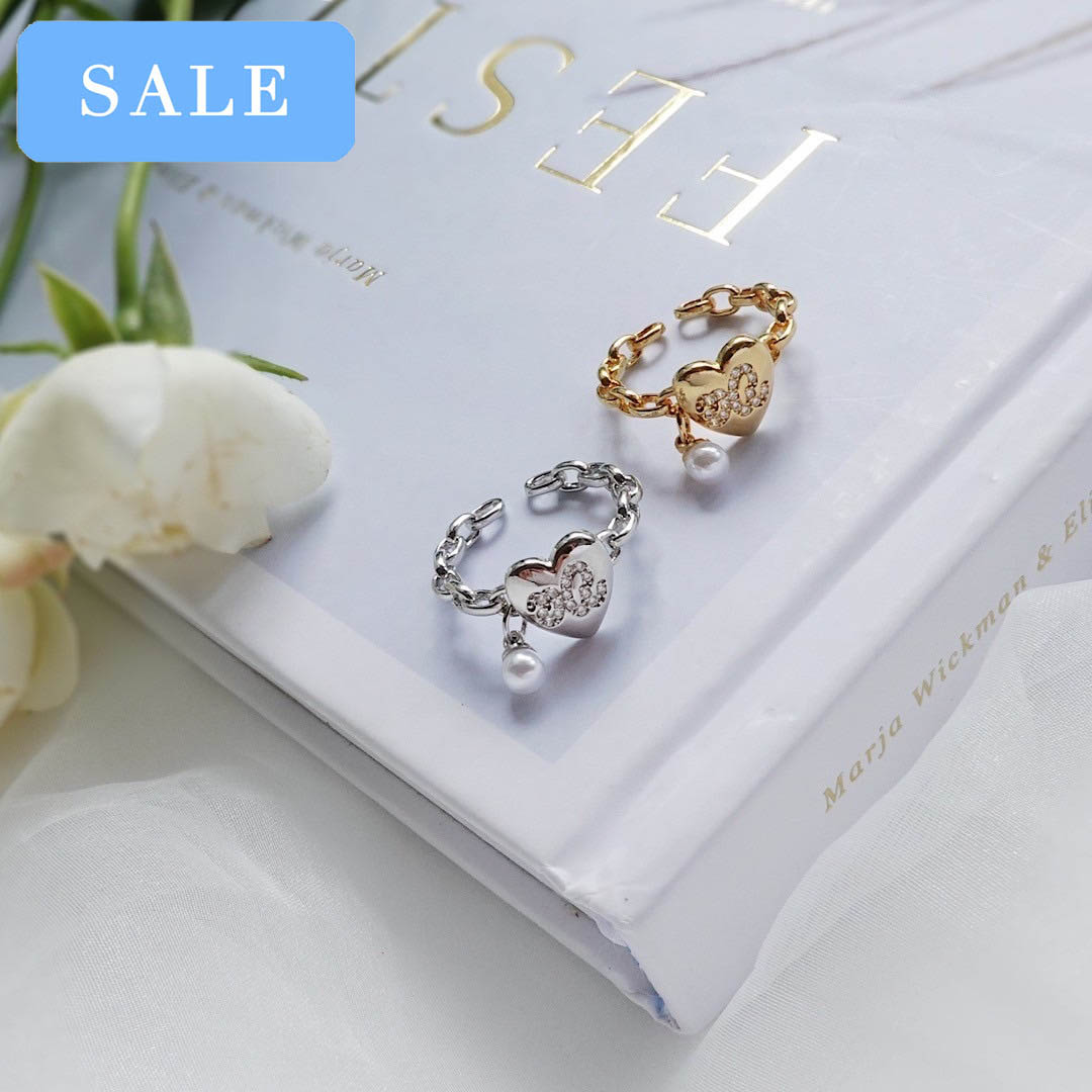 aaロゴハートチェーンリング