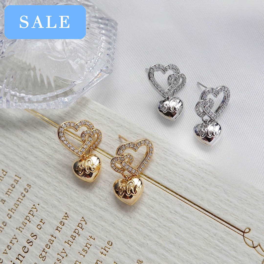 aaロゴツインビジューハートピアス