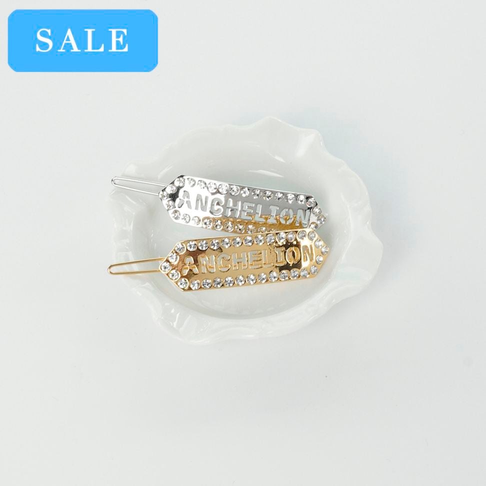 ANCHELIONロゴクリアビジューヘアクリップ