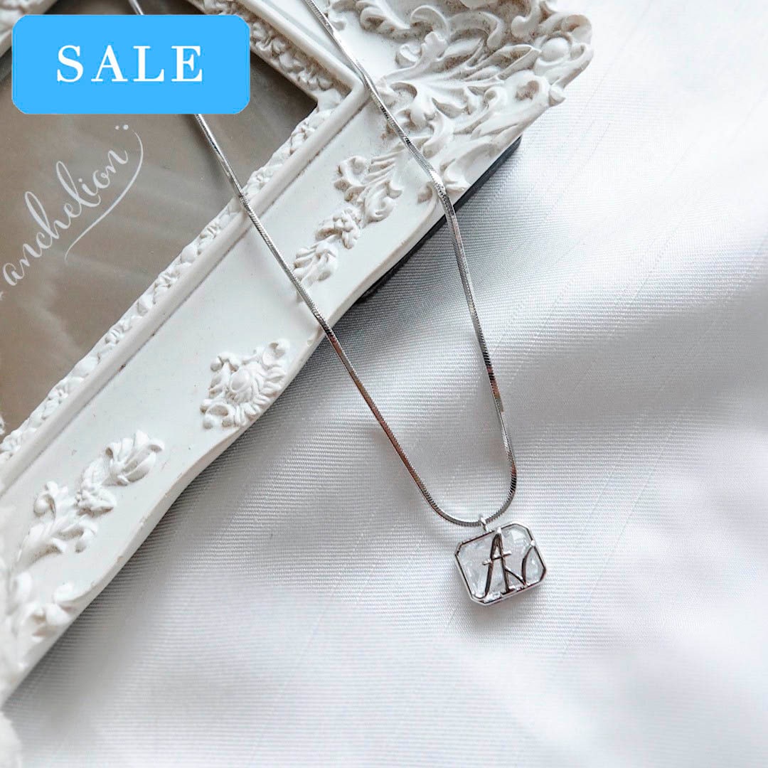 クリスタルANロゴスネークチェーンネックレス