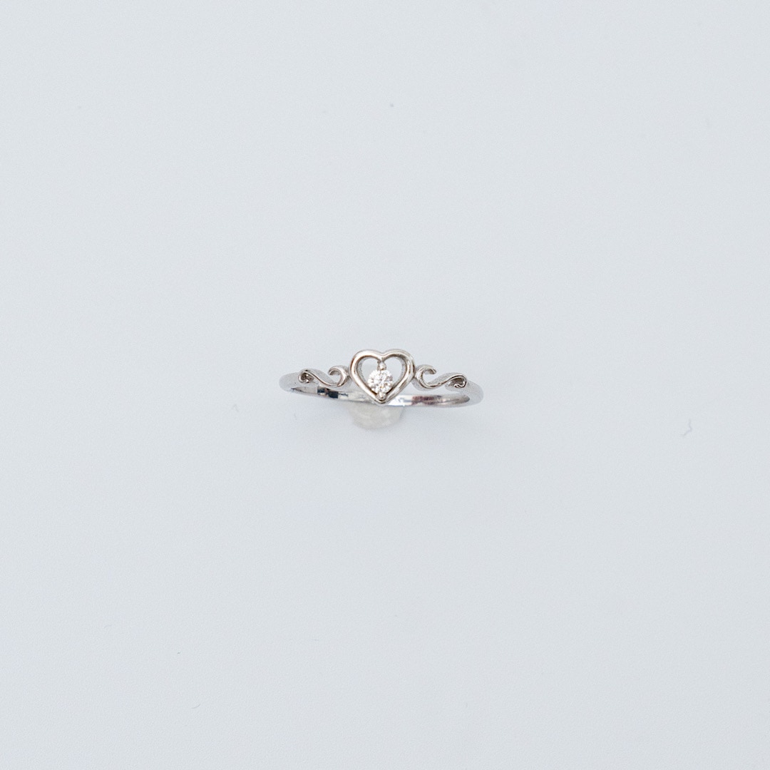 ビジューハートピンキーリング