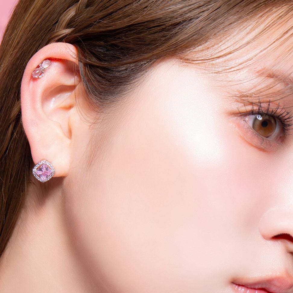 スクエアジュエルイヤリング