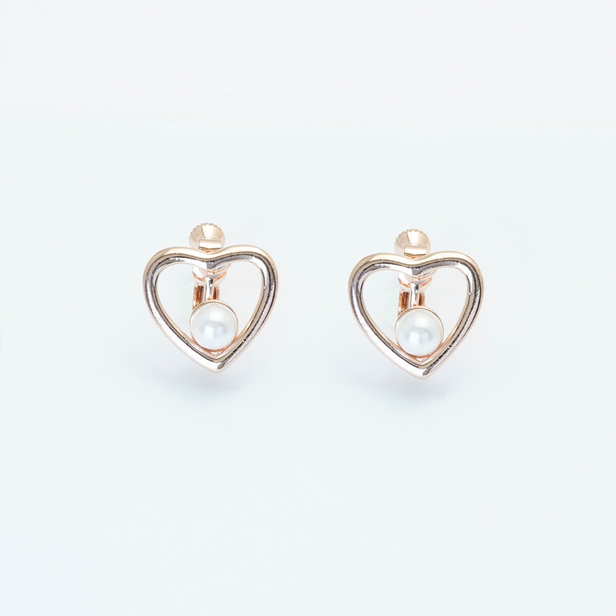 PGハートブランクパールイヤリング