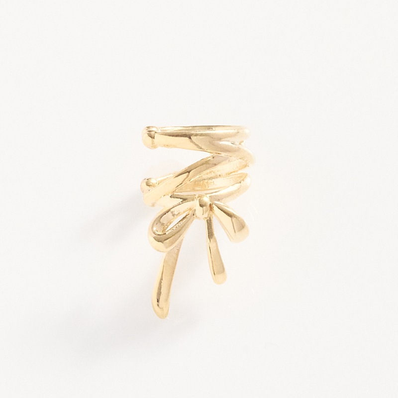 レースアップリボンイヤーカフ