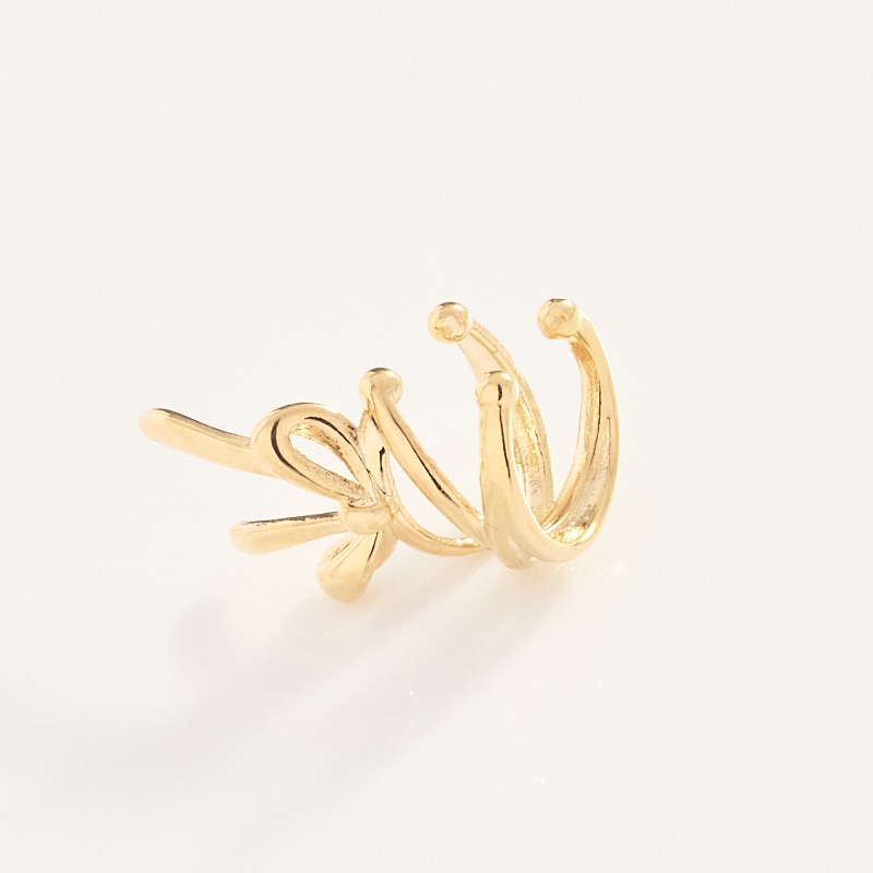 レースアップリボンイヤーカフ