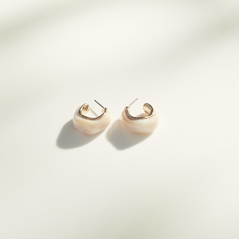 マーブルフープピアス
