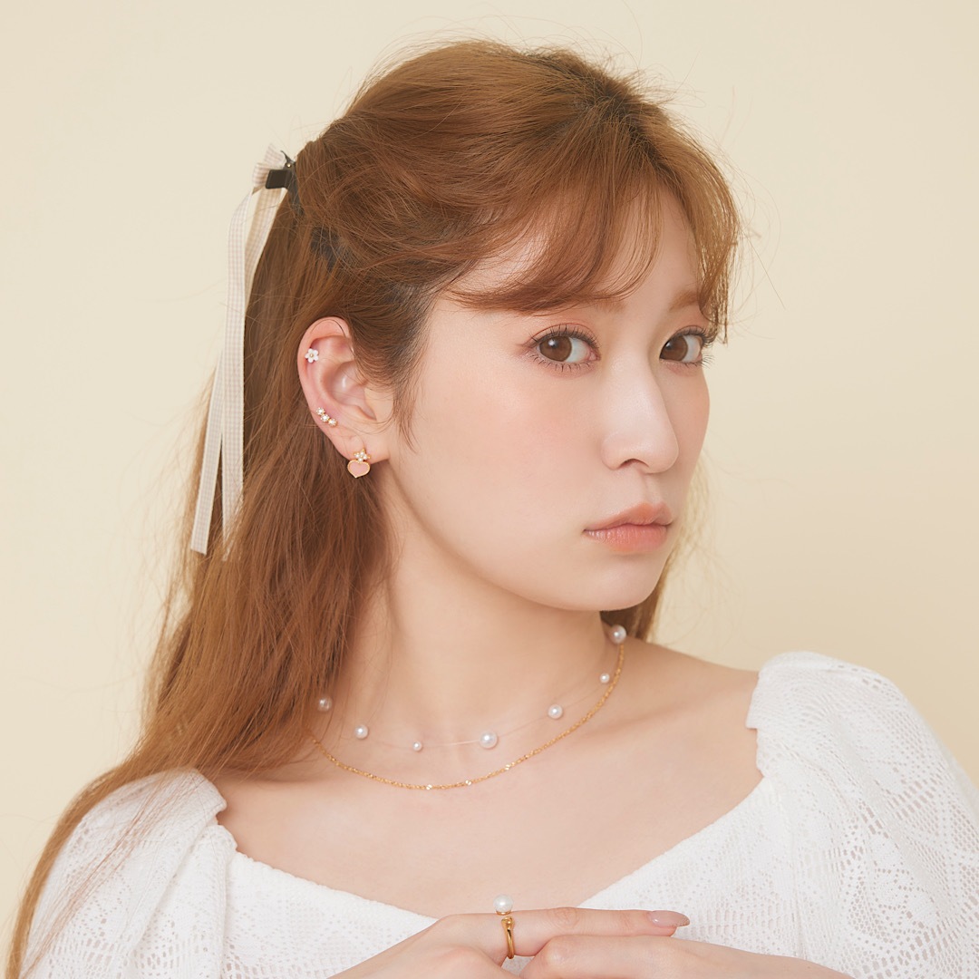 10K ＷＧ ハート クラウン　ピアス 吉田朱里プロデュースアクセサリーブランド anchelion