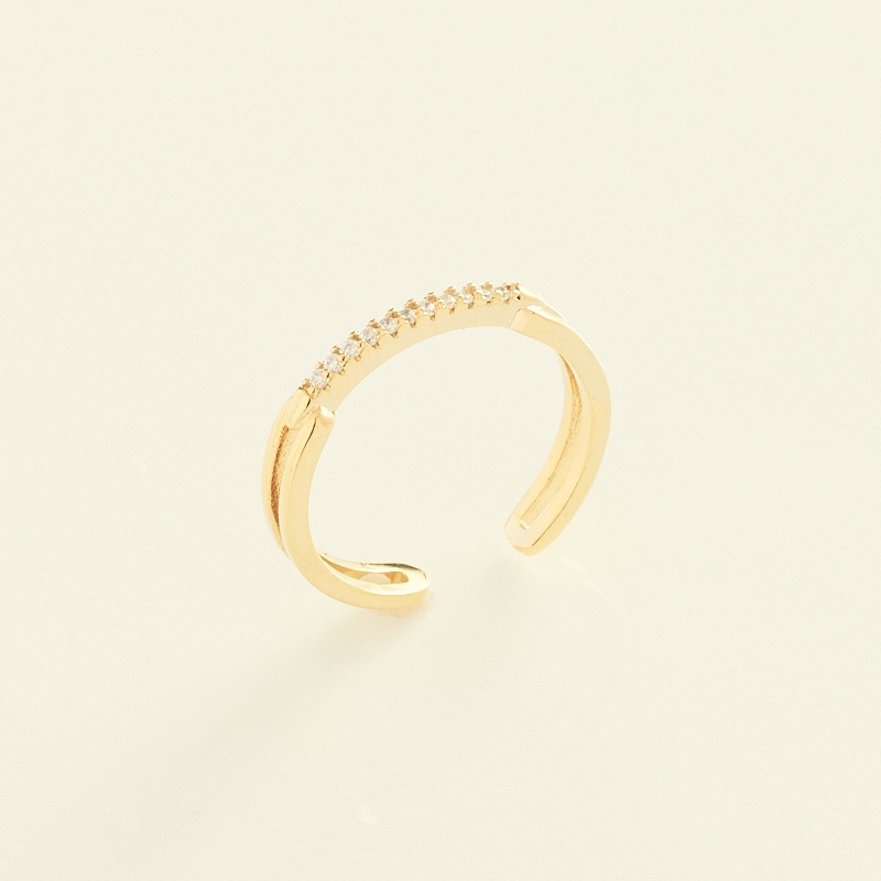 ラインストーン指輪　素材不明 吉田朱里プロデュースアクセサリーブランド anchelion【アンシェリオン】