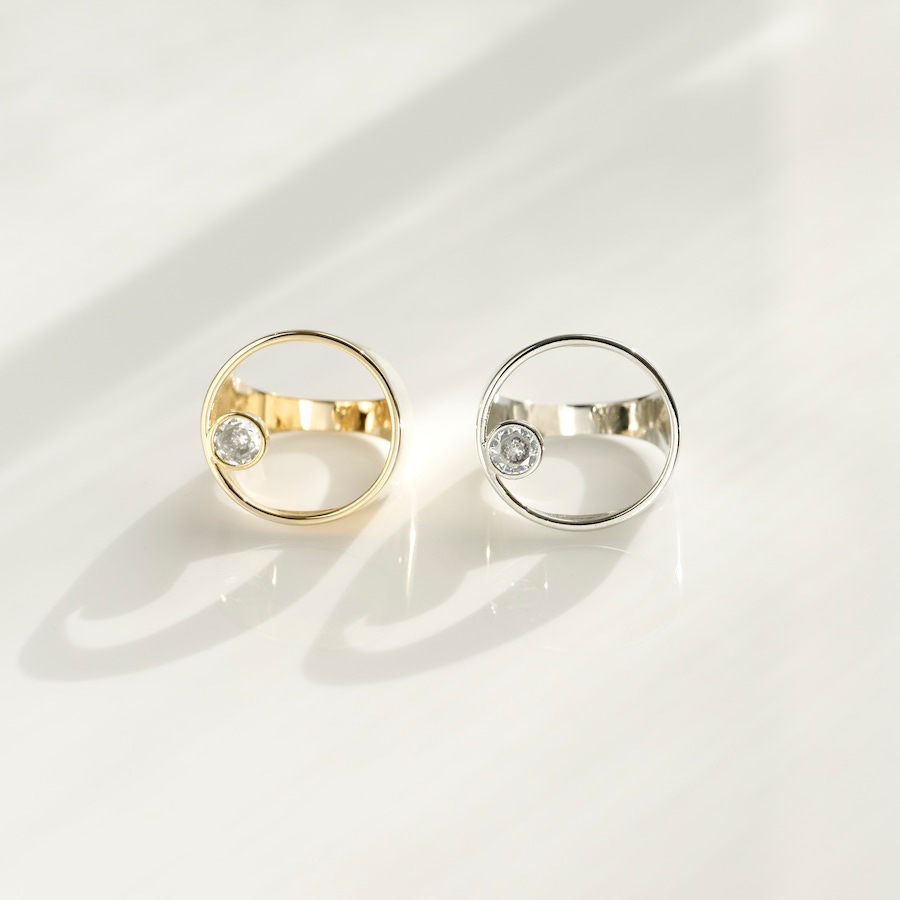 サークルスポットストーンリング